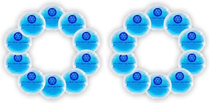 EverOne Round Reusable Gel Ice Pack with Cloth Backing for Hot & Cold Therapeutic Use, First Aid, Injuries, Breastfeeding, 10 Count (Pack of 2) - size: 10 Count (Pack of 2)