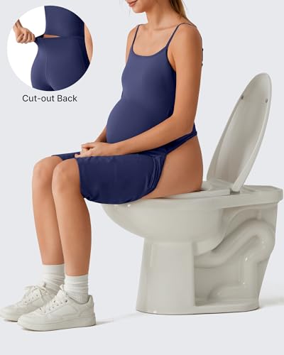 G4Free BareFeel Built in Bra Maternity Romper Smart Back Opening Jumpsuit - color: Royal Blue, size: X-Small