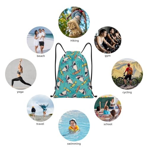 Gianlaima Drawstring Backpack Gym draw string bag For Men Women - color: Black29
