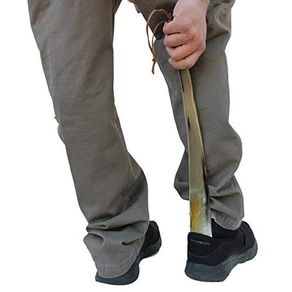 5MOONSUN5 Shoe Horn, Real Horn Handmade, Long Handle, 22'' - size: 23'' horn