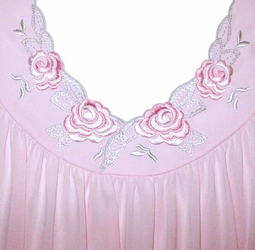 Shadowline Women's Robe & Matching Sleeveless Nightgown Set - color: Pink, size: 1X