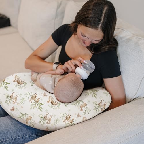 Konssy 2 Pack Nursing Pillow Covers, Soft Covers for Breastfeeding Pillows - color: Green, Woodland