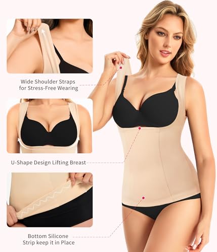 Gotoly Women's Waist Cincher Tummy Control Shapewear Compression Vest - color: Beige, size: 3X-Large