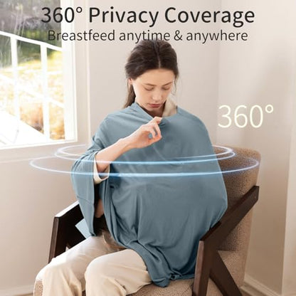 BubblePanda Rayon Made from Bamboo Nursing Cover for Baby Breastfeeding - color: Glacier