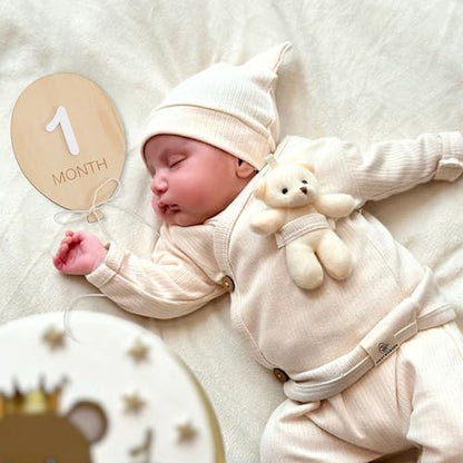 Balloon First Year Milestone Wooden Board-Newborn Monthly Announcement