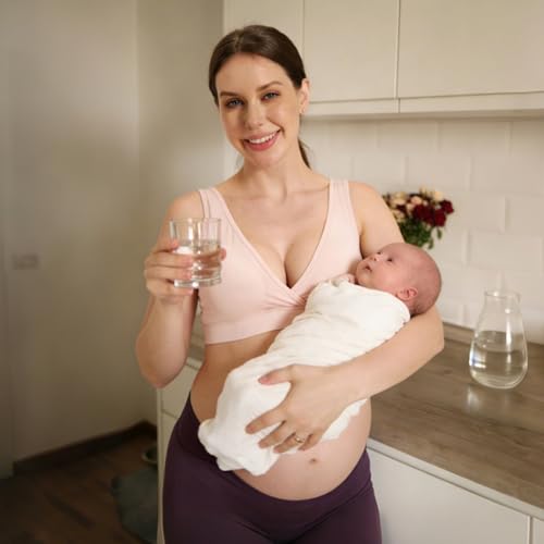 netdraw Padded Bamboo Viscose Nursing Sleep Bra - color: Pink Heather, size: X-Large