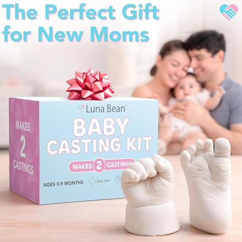 Luna Bean Baby Casting Kit - Hand & Foot Keepsake Mold, 2pc, New Mom Gift - style: 2 Castings Kit