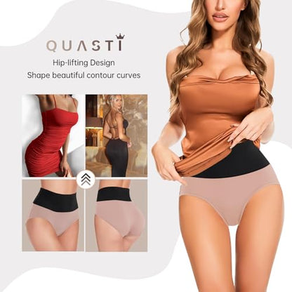 Women's Tummy Control Underwear High-Waist underpants Full Coverage Brief Stretch Ladies Panties Multipack - size: Small