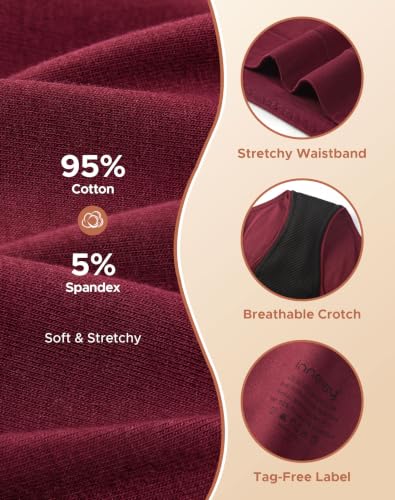 INNERSY Women's Period Underwear Heavy Flow Leakproof Panties,Wine,L - color: Wine, size: Large