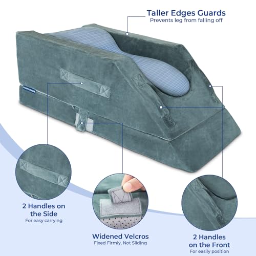 KingPavonini 4-Height Adjustable Leg Elevation Pillow, Single Leg, Grey - color: Grey, size: Single Leg (Upgraded)