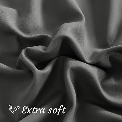 NTBAY Standard Microfiber Pillowcases, Set of 2, Dark Grey - color: Dark Grey, size: Standard (20"x26")