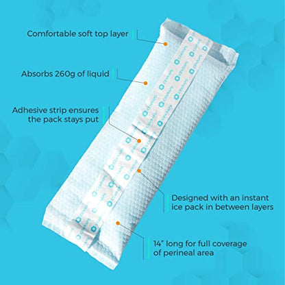 ICEWRAPS Instant Perineal Cold Pack and 4x10 Reusable Perineal Gel Ice Packs Bundle - Cold Pack for First Aid, Breastfeeding, Mastitis, Postpartum, Hemorrhoid, and Perineal Injuries
