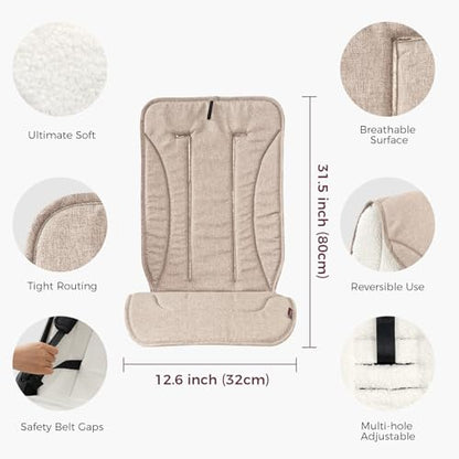 Momcozy Reversible Stroller Cushion, Universal Breathable Liner - color: Khaki, size: Warm Pad