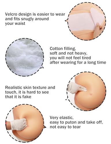 Silicone Fake Pregnant Belly - color: Ivory White, size: 7-9month