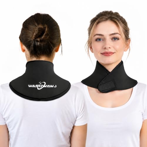 Reusable Neck Ice Pack Wrap - Hot Cold Therapy Gel Pack for Neck Shoulder Pain Relief, Adjustable Velcro Strap, Soft Lycra Fabric, Flexible Cervical Cold Compress for Injuries Recovery