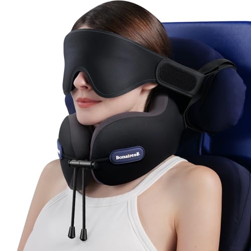 Travel Pillow, Neck Pillow Airplane for Long Flight Sleeping - color: Black & Grey, size: U-Shaped Pillow