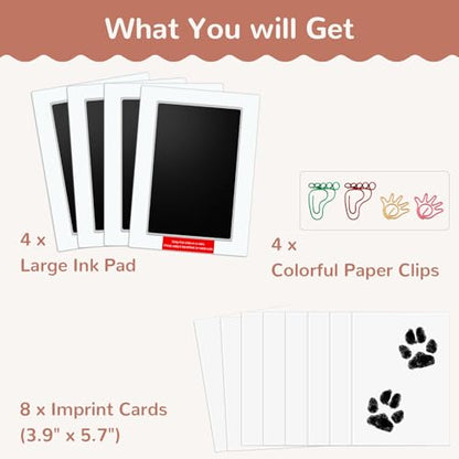 PChero 6" x 4" Large Size Baby Inkless Handprint and Footprint Kit
