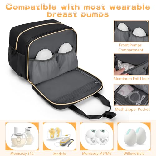 OCKLILY Breast Pump Bag for Work, Waterproof Parts Bag for Refrigerator Use