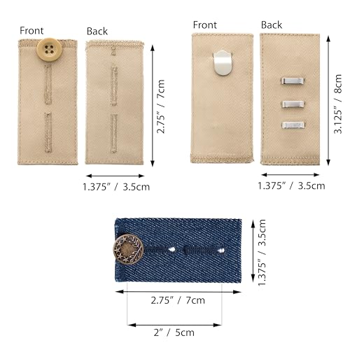 Johnson & Smith Pants Extenders | Cotton Material | Adjustable Waist Extender for Pants - color: Multicolor