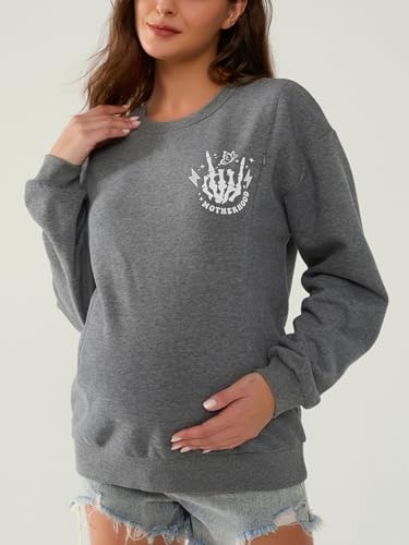 Women's Nursing Tops Fleece Long Sleeve Maternity Breastfeeding Sweatshirt Cotton Zip Nursing Pullover Tops - color: Dark Gray, size: XX-Large