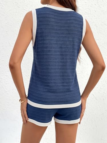 SOLY HUX Women's Maternity Striped Knit 2 Piece Outfits - color: Blue, size: Small
