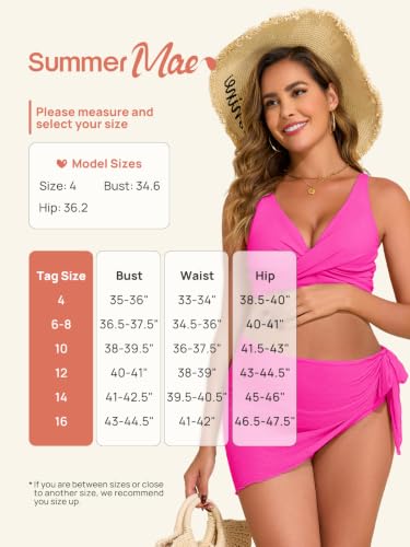 Summer Mae Maternity 3 Piece Swimsuits Low Rise Bikini Tie Sarong Swimwear - color: Black, size: 14