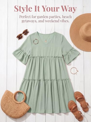 Maternity Summer Dress Sundress Babydoll Beach - color: Green, size: Large