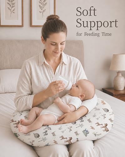 Nursing Pillow Covers 2 Pack, Stretchy Breastfeeding Pillow Covers for Baby - color: Little Farm