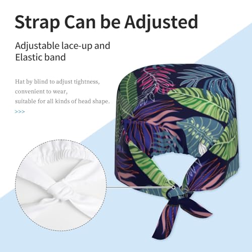 Jedenkuku Working Cap Surgical caps with Sweatband Adjustable for Men Women - color: Black12