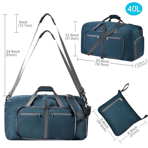 Felipe Varela Foldable Duffle Bag for Travel Weekend Overnight Gym Camping - color: E Green, size: 115L