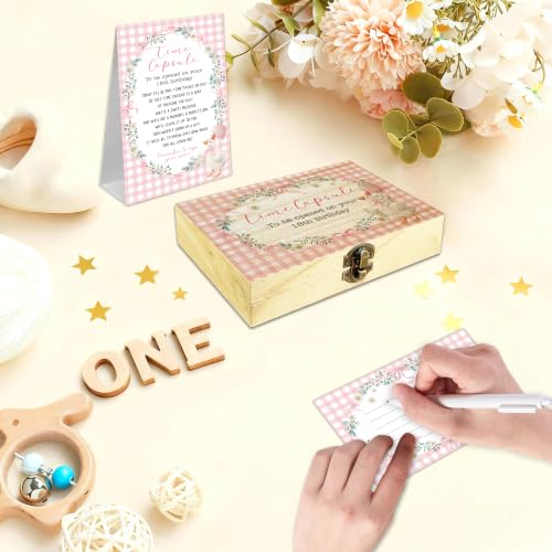 Baby Time Capsule Box Kit, Goose Pink Bows Time Capsule Cards (B02) - style: Goose Pink Bows