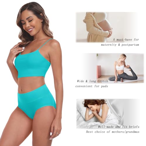 IWOLLENCE Womens Cotton Postpartum Underwear High Waisted Full Coverage Panties Plus Size & Regular - color: Multicolor-5pack-a3, size: Medium