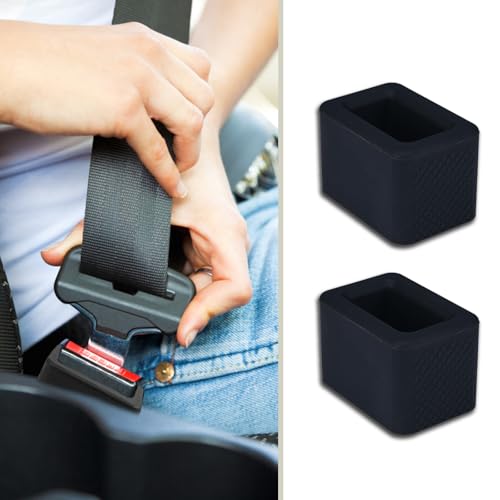 2 Pack Seat Belt Buckle Holder, Silicone Auto Rear Seatbelt Buckle Booster to Makes Receptacle Stand Upright for Easy Access, Universal Vehicle Seatbelt Buckle for Kids (Black) - color: Black