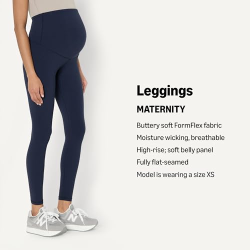 Amazon Essentials Women's Maternity High-Rise Over the Belly Formflex Full Length Legging, Soft, Moisture Wicking - color: Navy, size: X-Small