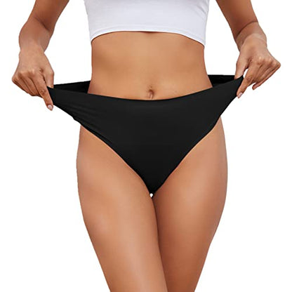 No Show High Rise Bikini Panties Women's Seamless Underwear Pack - color: Black-4pack, size: X-Large