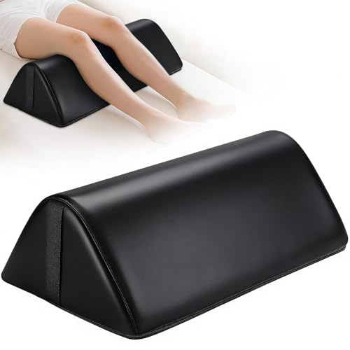 Knee Wedge Pillow for Legs, Under Knee Elevated Pillow for Sleeping on Back - color: Triangle - Black