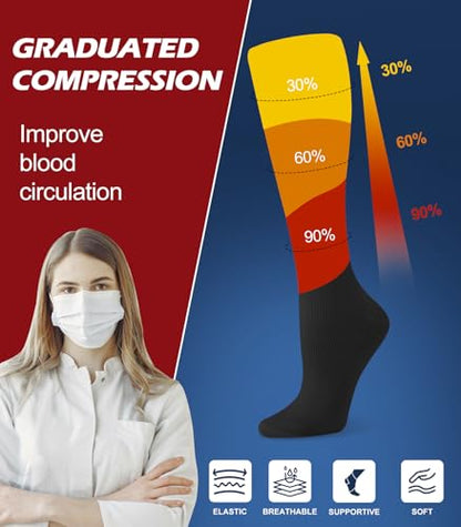 Breslatte Compression Socks for Women Men 15-20 mmHg - color: 3s4 3nude 2, size: Small-Medium