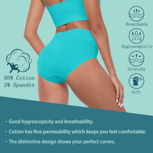 IWOLLENCE Womens Cotton Postpartum Underwear High Waisted Full Coverage Panties Plus Size & Regular - color: Multicolor-5pack-a3, size: Large