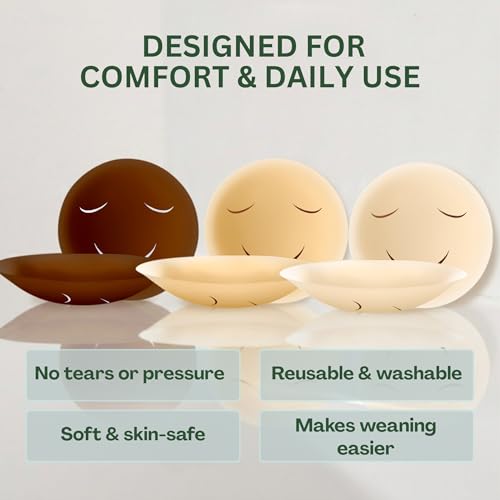 4" Silicone Nipple Covers to Stop Breastfeeding | Toddler Weaning Aid - color: Nude - 4"