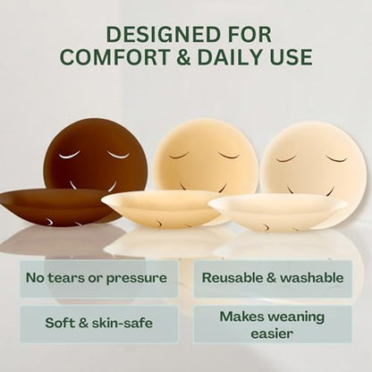 4" Silicone Nipple Covers to Stop Breastfeeding | Toddler Weaning Aid - color: Nude - 4"