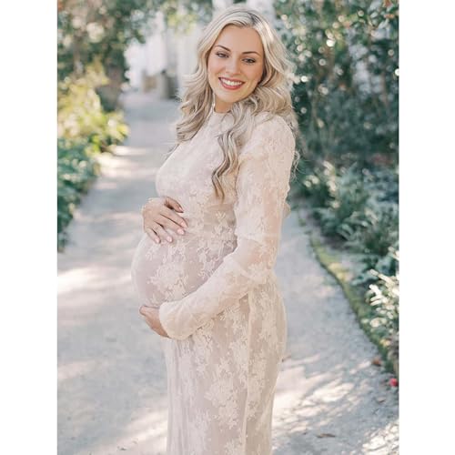 Cichic White Lace Ruffle Mermaid Elegant Maternity Maxi Dress - size: 13