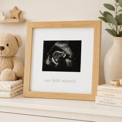 Kate & Milo Our Little Miracle Sonogram Picture Frame, Natural - color: Our Little Miracle Frame