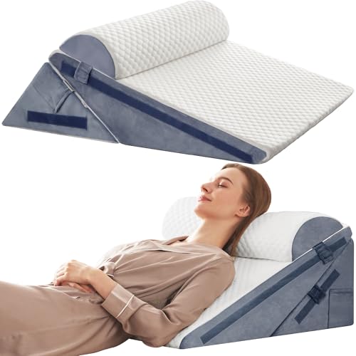 3PCS Wedge Pillow, Orthopedic Wedge Pillow for Acid Reflux, Back Support - size: 24*24*12inch 3PCS