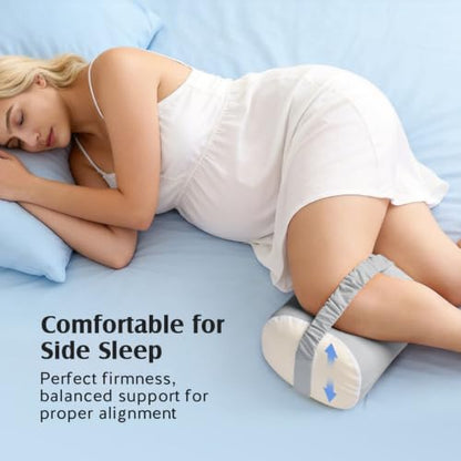 YFONG Knee Pillow for Side Sleepers, Breathable Memory Foam Leg Pillow Blue - color: Light Blue