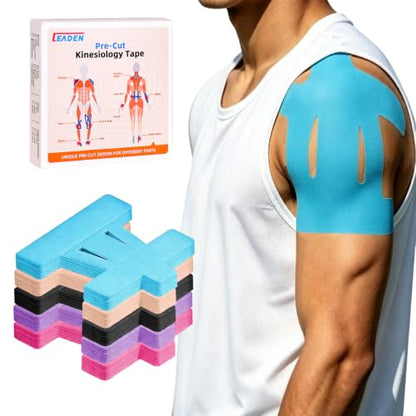 Precut Kinesiology Tape for Shoulder, 20 Pcs, Blue - color: Blue, size: 20 Pcs