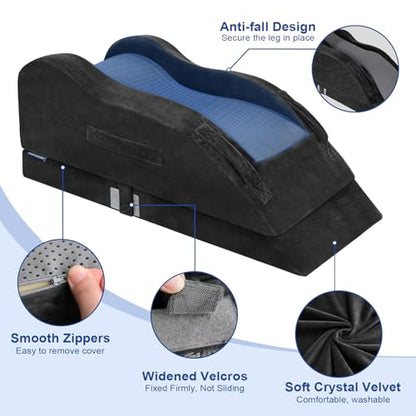 KingPavonini Leg Elevation Pillow for After Surgery, Single Leg, Black - color: Black, size: Single Leg