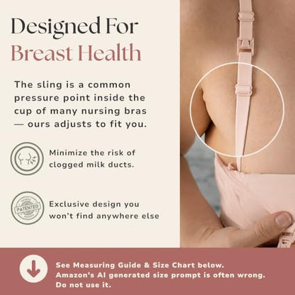Simple Wishes Pumping Bra Hands Free, Nursing Bra for Breastfeeding - color: Ballet Slipper, size: Medium