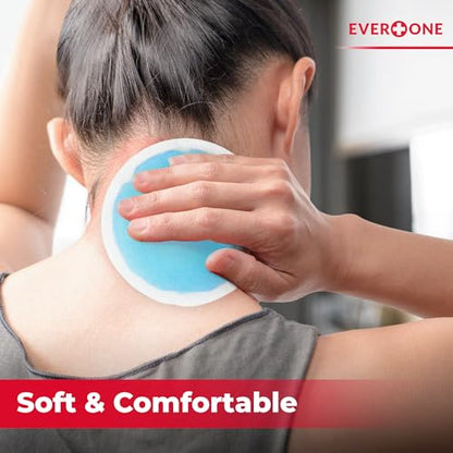 EverOne Round Reusable Gel Ice Pack with Cloth Backing for Hot & Cold Therapeutic Use, First Aid, Injuries, Breastfeeding, 10 Count (Pack of 2) - size: 10 Count (Pack of 2)