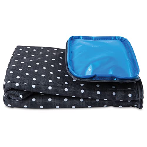 PackIt Freezable Double Bottle Bag, Built with EcoFreeze Technology, Antimicrobial lining, Collapsible, Reusable, Zip Closure, Buckle Handle, Perfect for Breastmilk and Formula On the Go - color: Polka Dots