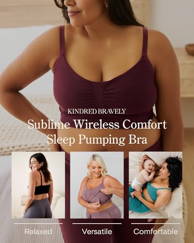 Kindred Bravely Sublime Hands Free Pumping Lounge & Sleep Bra, Nursing Bra - color: Twilight, size: Medium